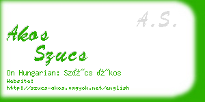 akos szucs business card